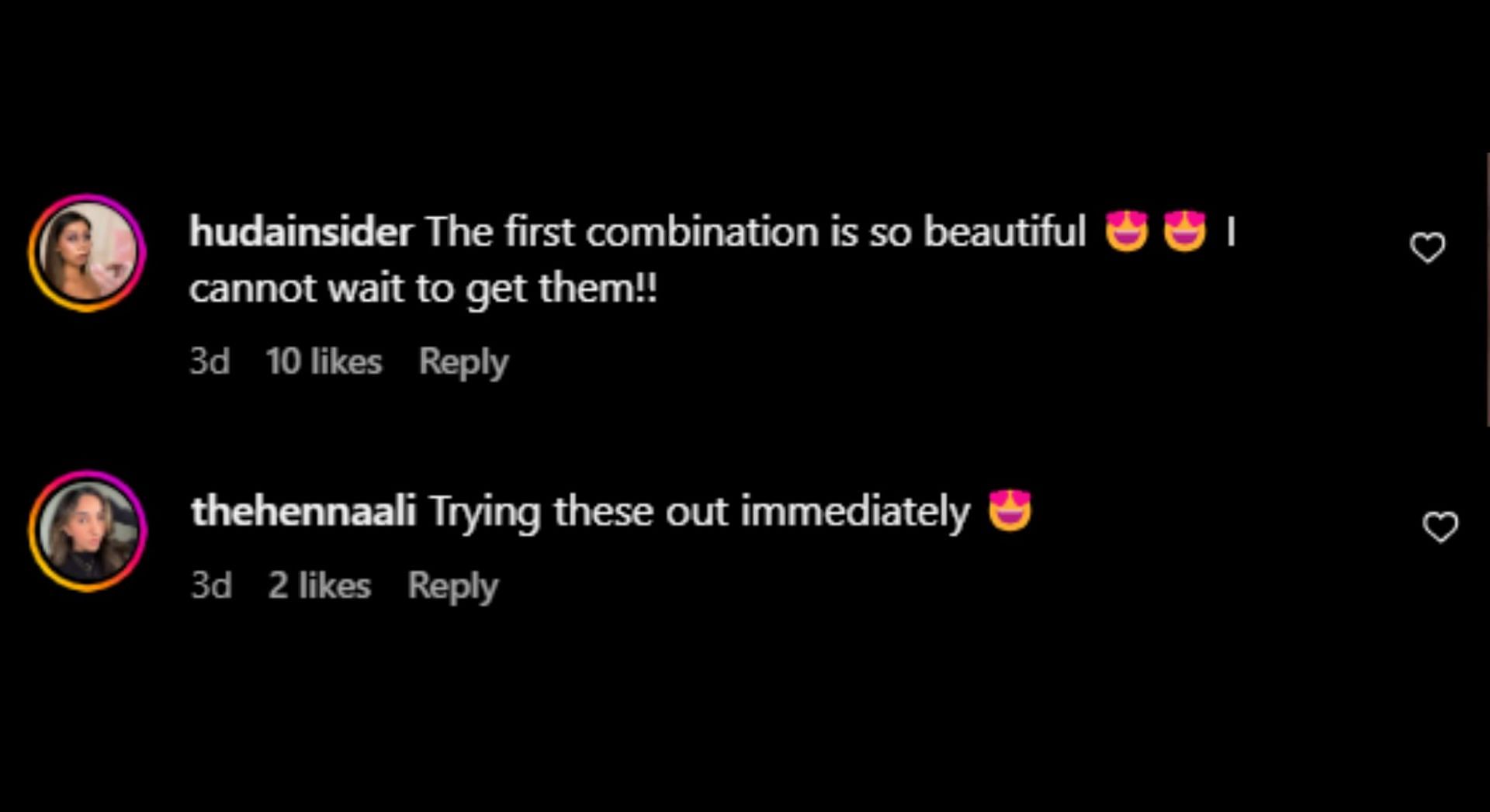 Fan reactions on Huda Beauty's Faux Filler Lip gloss (Image via Instagram/@hudabeauty)